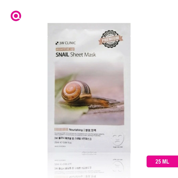 3W Clinic Essential Up Snail Sheet Mask 25ml-01
