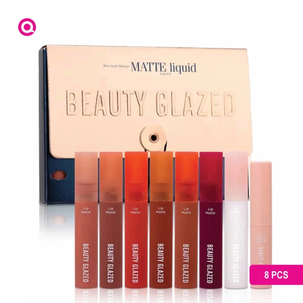 Beauty Glazed Mini Outfit Makeup Matte Desert Rose Lip Gloss Set-01
