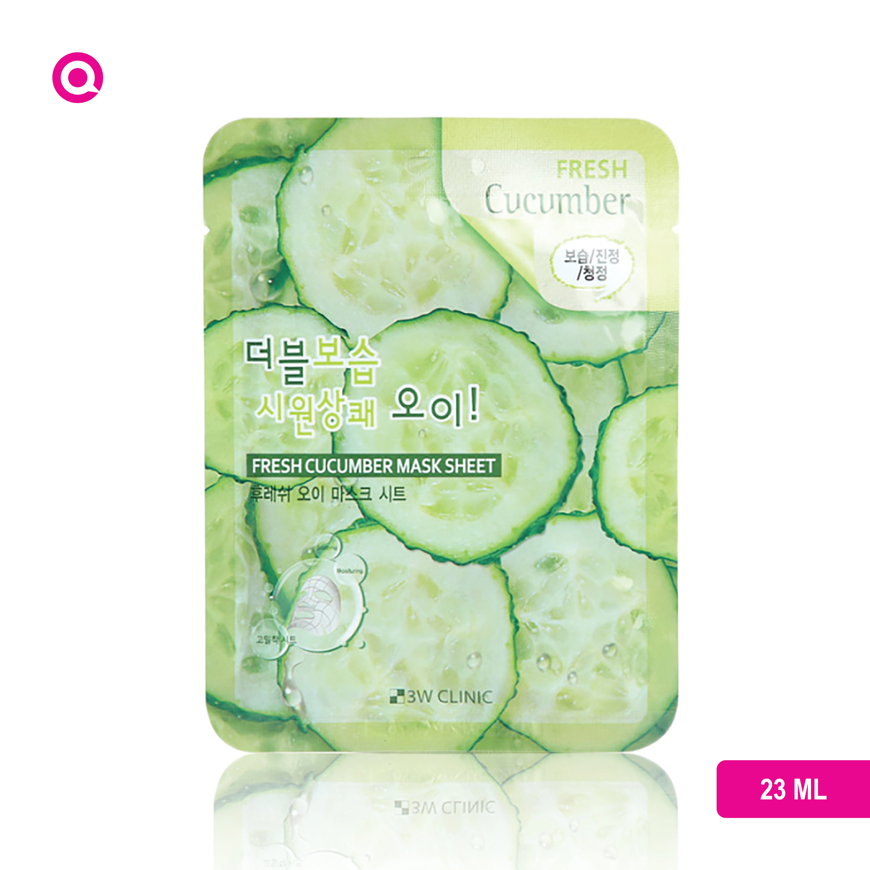 3W Clinic Fresh Cucumber Sheet Mask 23ml - Revitalize your skin with the ultimate hydration boost.