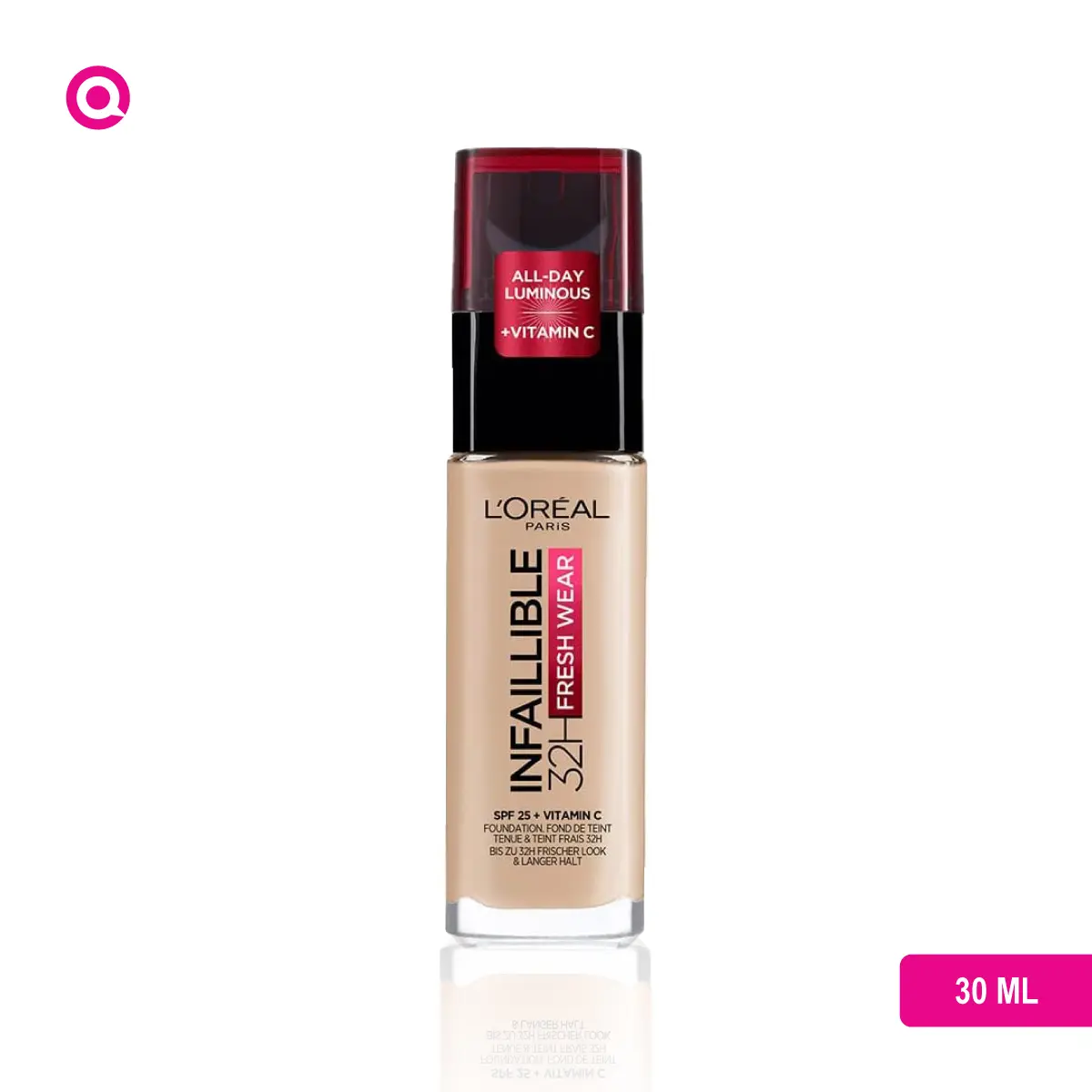 L'Oreal Infaillible 32H Fresh Wear Foundation - 130 SOUS-TON ROSE Bottle with Radiant Glow-01