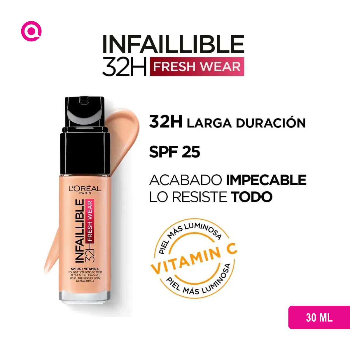 1037007.04 L'Oreal Infaillible 32H Fresh Wear Foundation - 160 ROSE LINEN Beauty-04