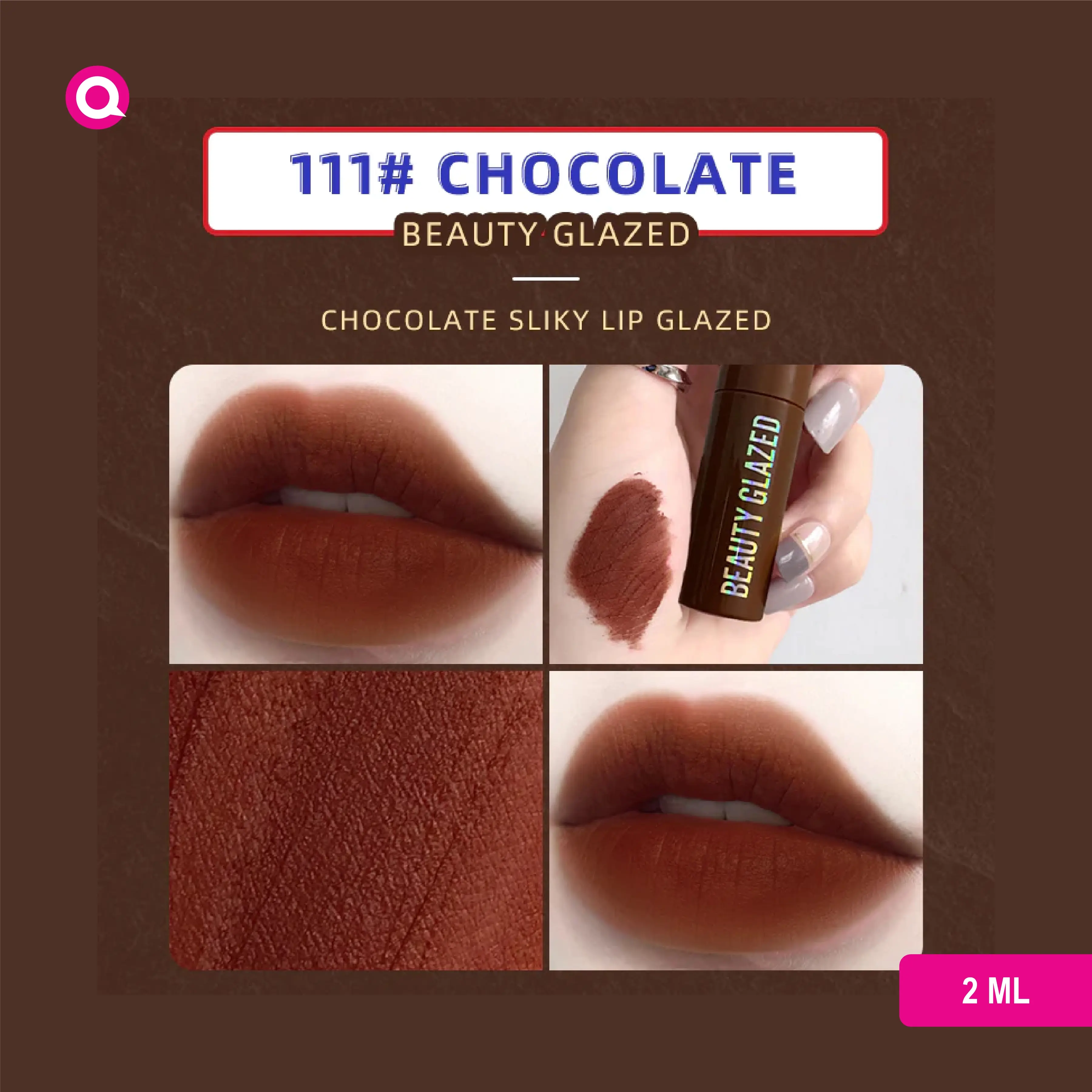 Beauty Glazed Luminous Parade Chocolate Silky Lip Glaze – Chocolate-111