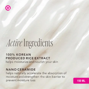 A bottle of The Face Shop Rice Ceramide Moisturizing Emulsion representing hydration, nourishment, and softness for the skin.-02