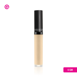 Close-up of Swiss Beauty Perfect Liquid Concealer - Yellow 07 tube, demonstrating its creamy texture and yellow undertone for skin-brightening.-02