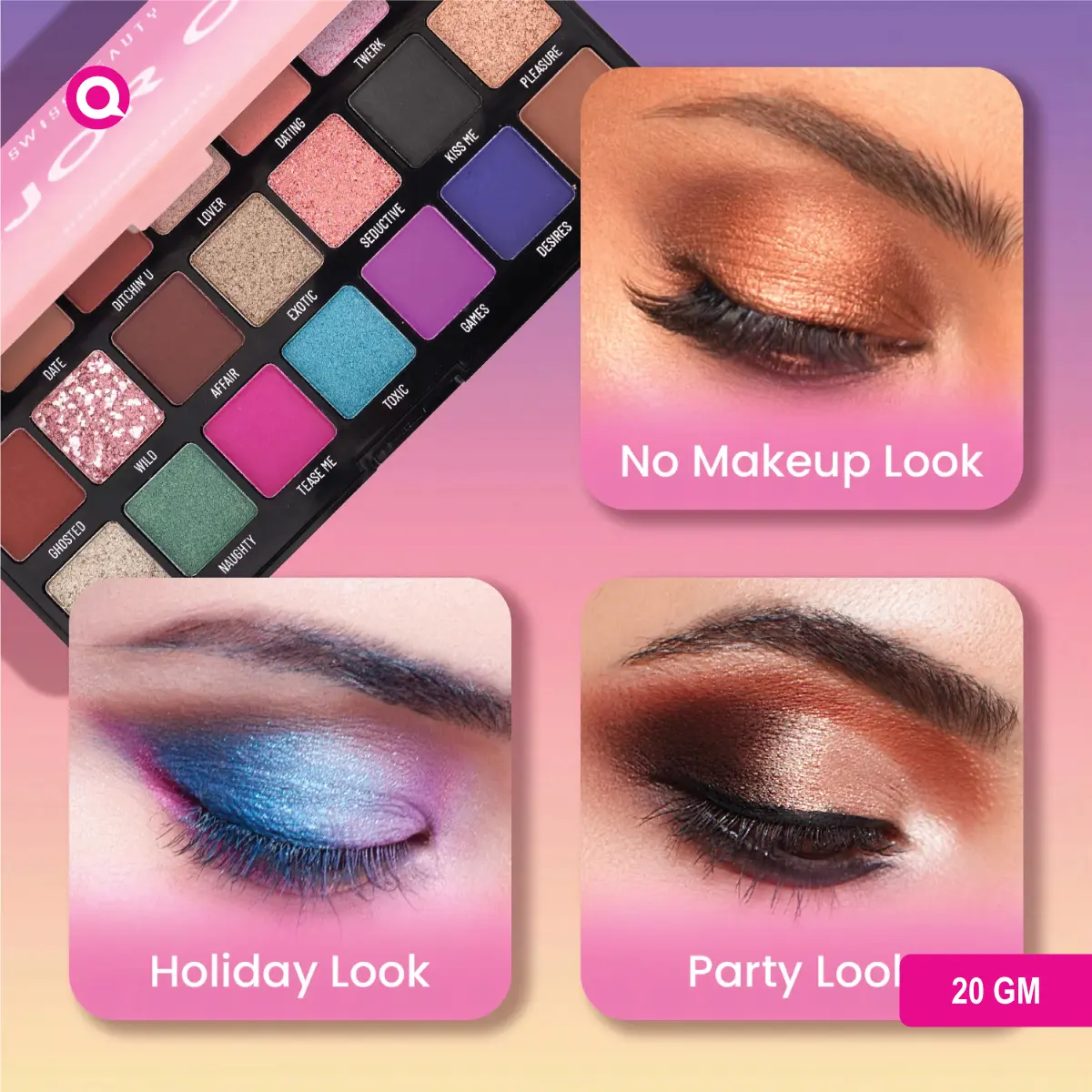 1099025.05 Swiss Beauty Major One 21 Eyeshadow Palette with 21 vibrant shades for endless eye makeup looks.-05