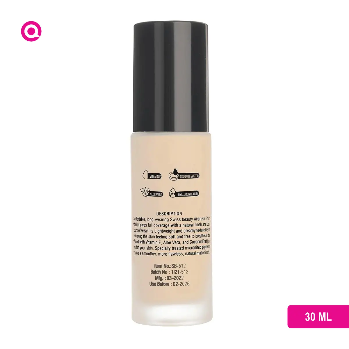 1099045.05 Swiss Beauty Airbrush Full Coverage Foundation Shell White - 01 foundation on makeup applicator-05