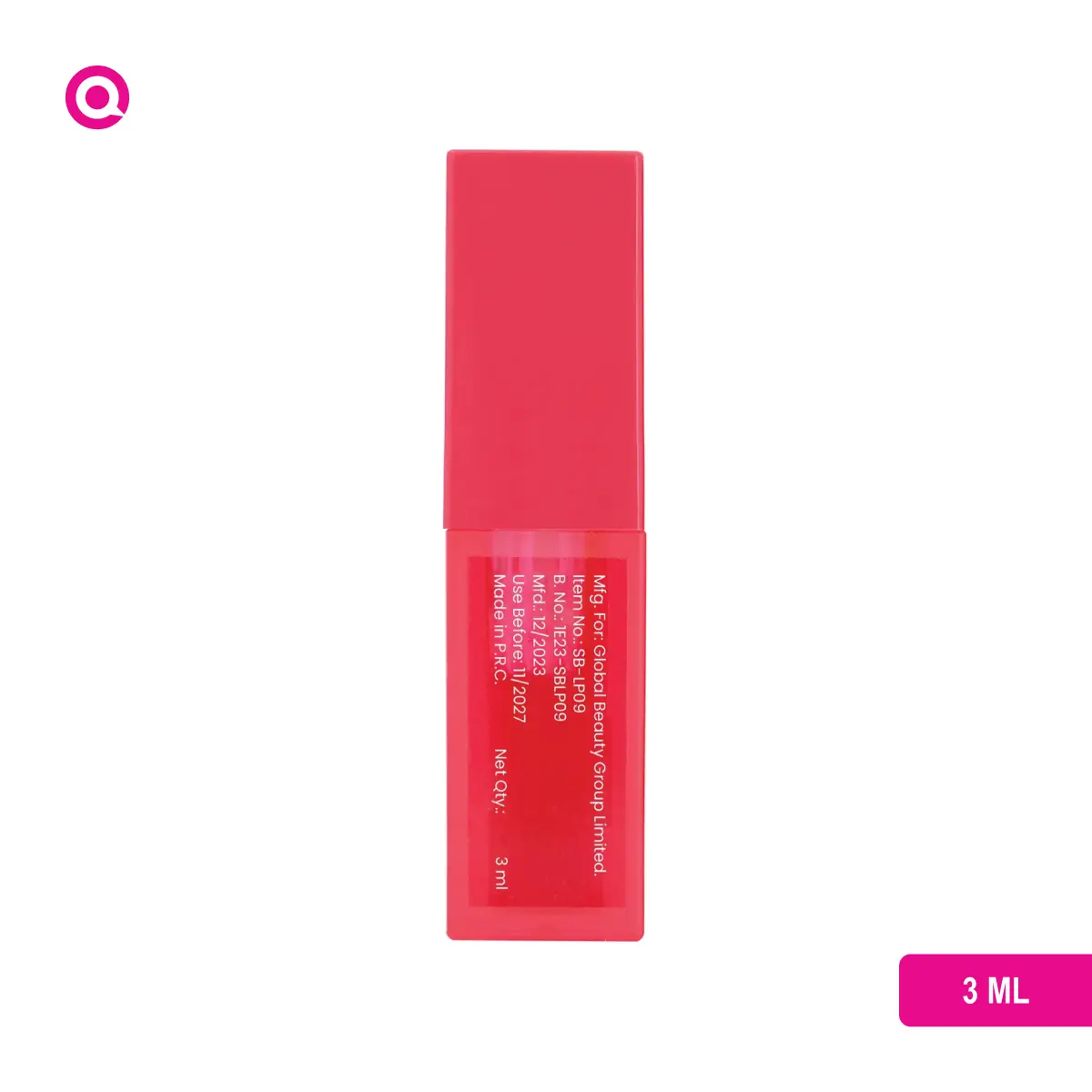 1099053.03 Swiss Beauty Dip Tint Lip Oil - Dragon Fruit bottle with vibrant pink tint and nourishing shine.-03