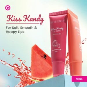 Swiss Beauty Kiss Kandy Lip Balm - Cherry displayed on a chic vanity with elegant packaging.-02