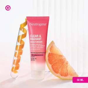 Neutrogena Clear & Radiant Moisturiser with Pink Grapefruit fragrance for dry skin Oil-Free – Hydration & Glow-02