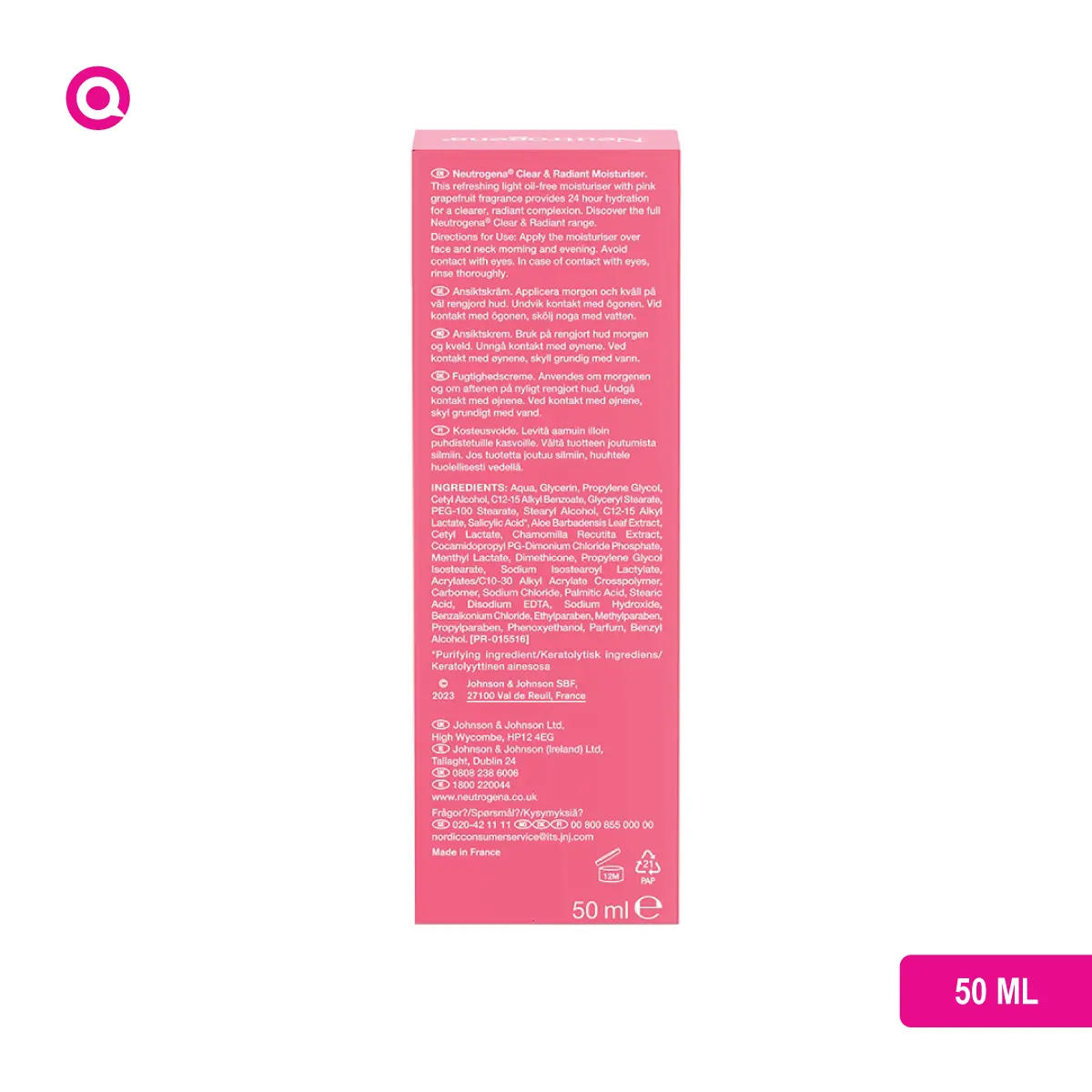1043014.06 Neutrogena Clear & Radiant Moisturiser with Pink Grapefruit fragrance for dry skin Oil-Free – Hydration & Glow-06