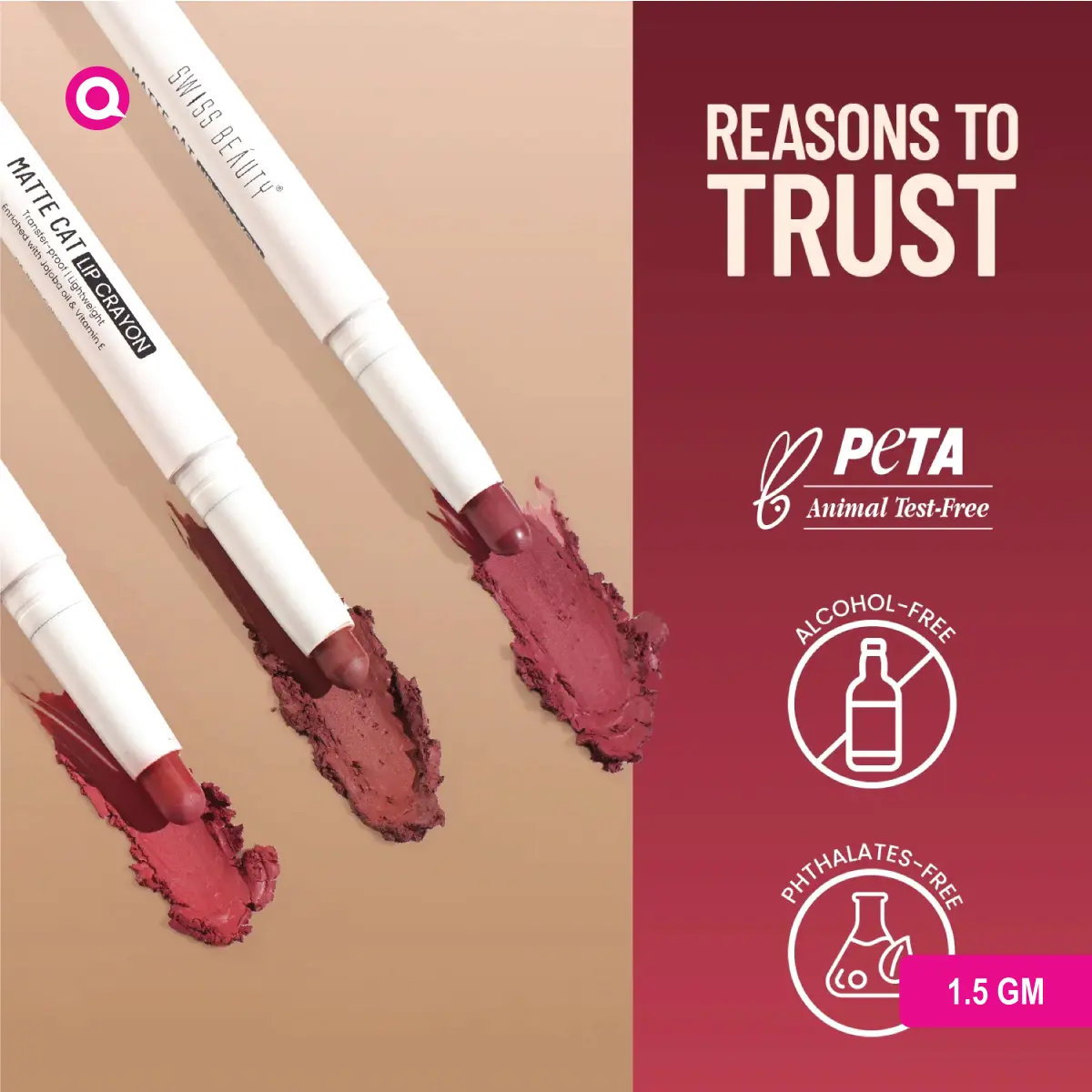 1099070.09 Swiss Beauty Matte Cat Lip Crayon Enriched with Jojoba Oil & Vitamin E - Flattering Peach-09